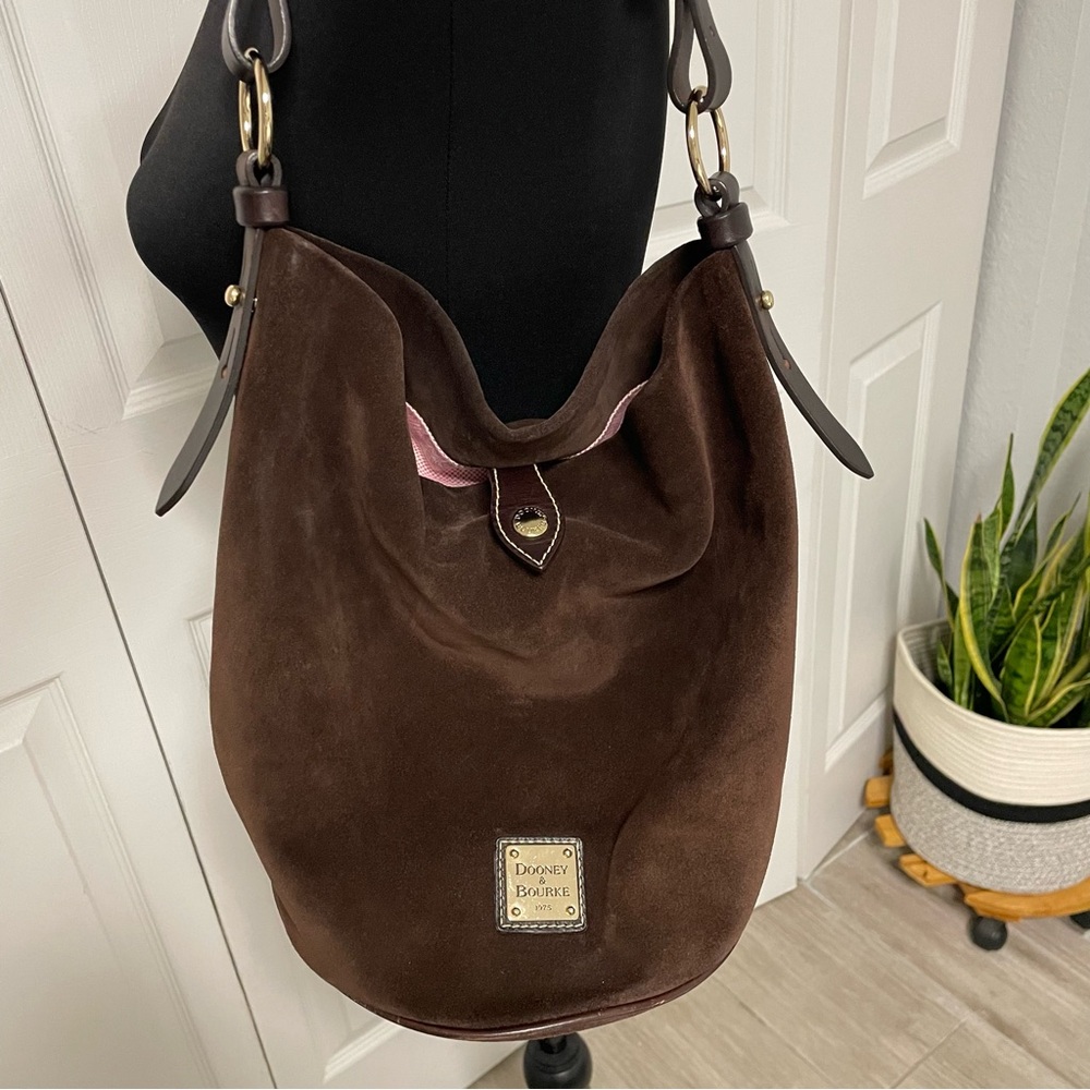 Dooney & Bourke Chocolate Suede Hobo Bag